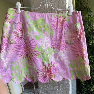 Lilly Pulitzer Skort-Springtime, scalloped edge